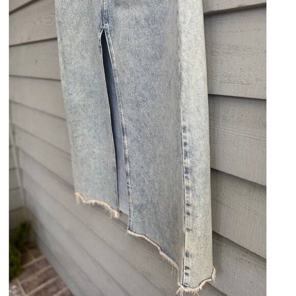 Pilcro Anthropologie Light Wash Denim Midi Skirt | Size 10 - Picture 3 of 9